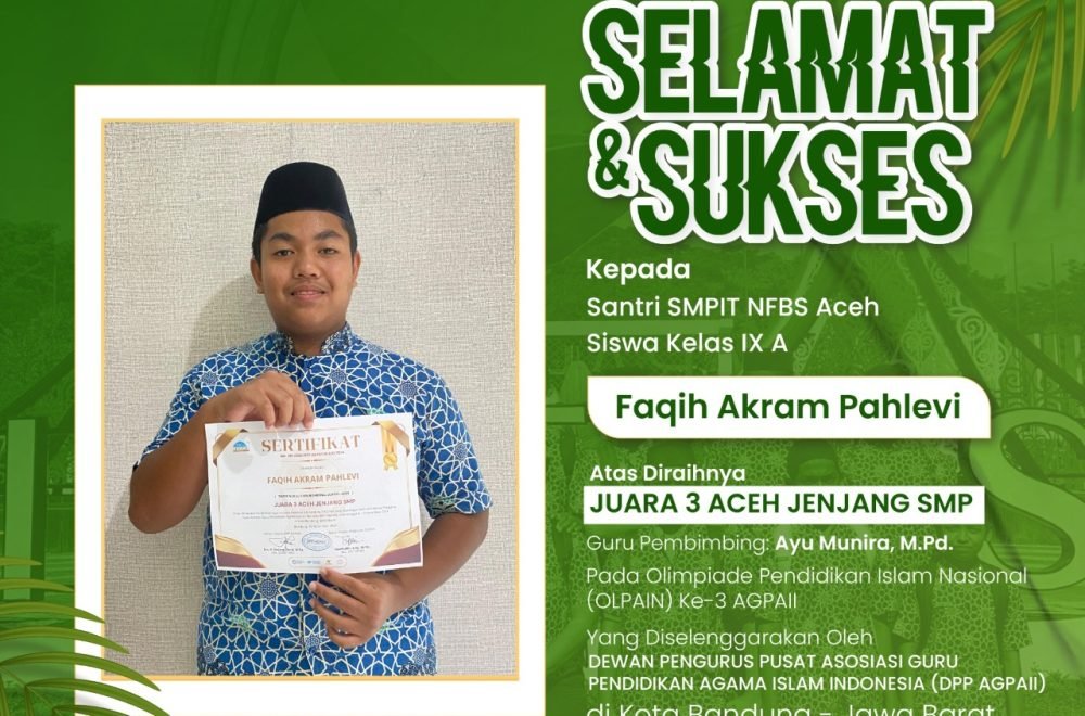 Juara 3 Aceh Pada Olimpiade Pendidikan Islam Nasional